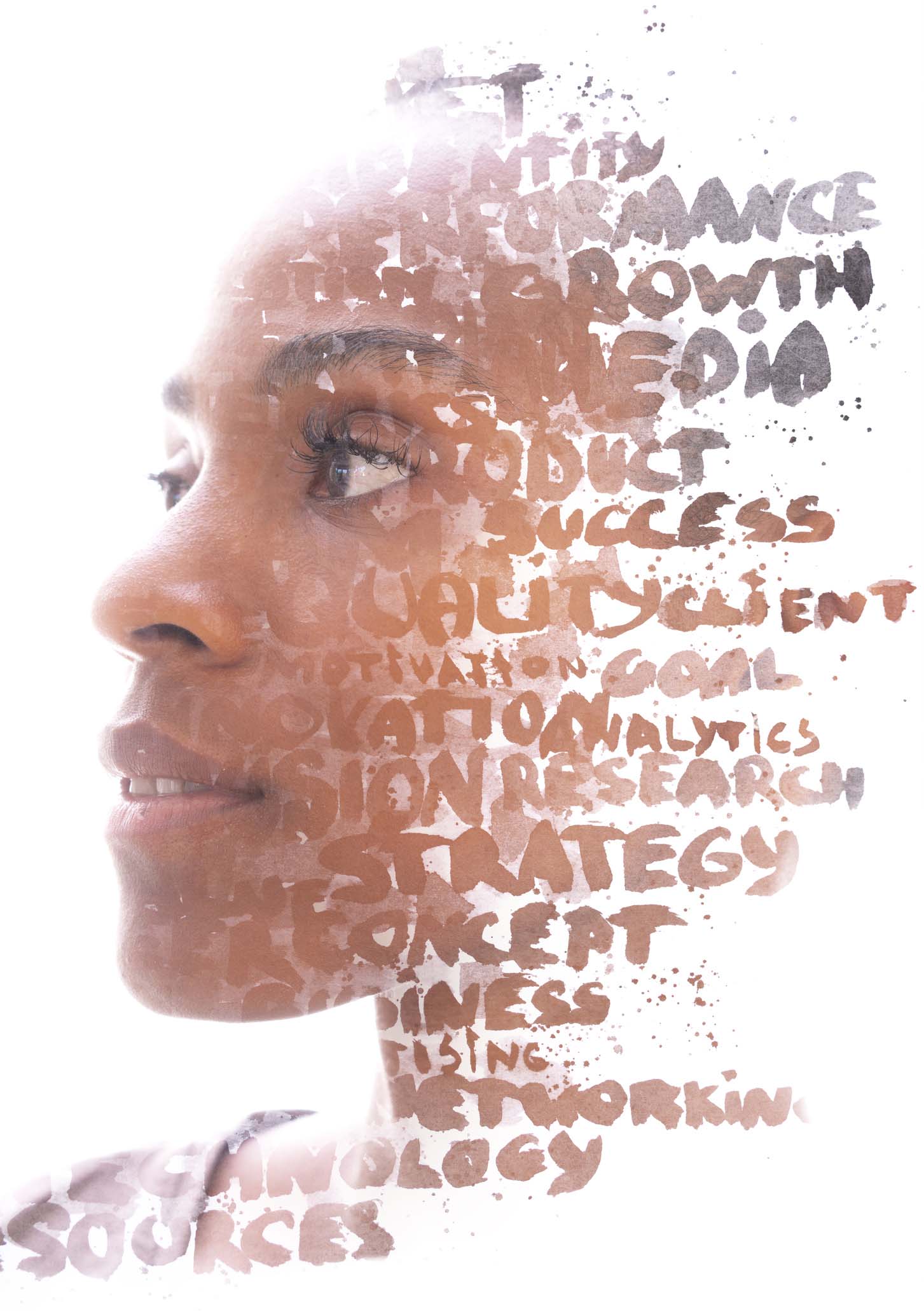 Artwork created by combining a portrait with digital graphics Artwork created by combining a portrait with digital graphics